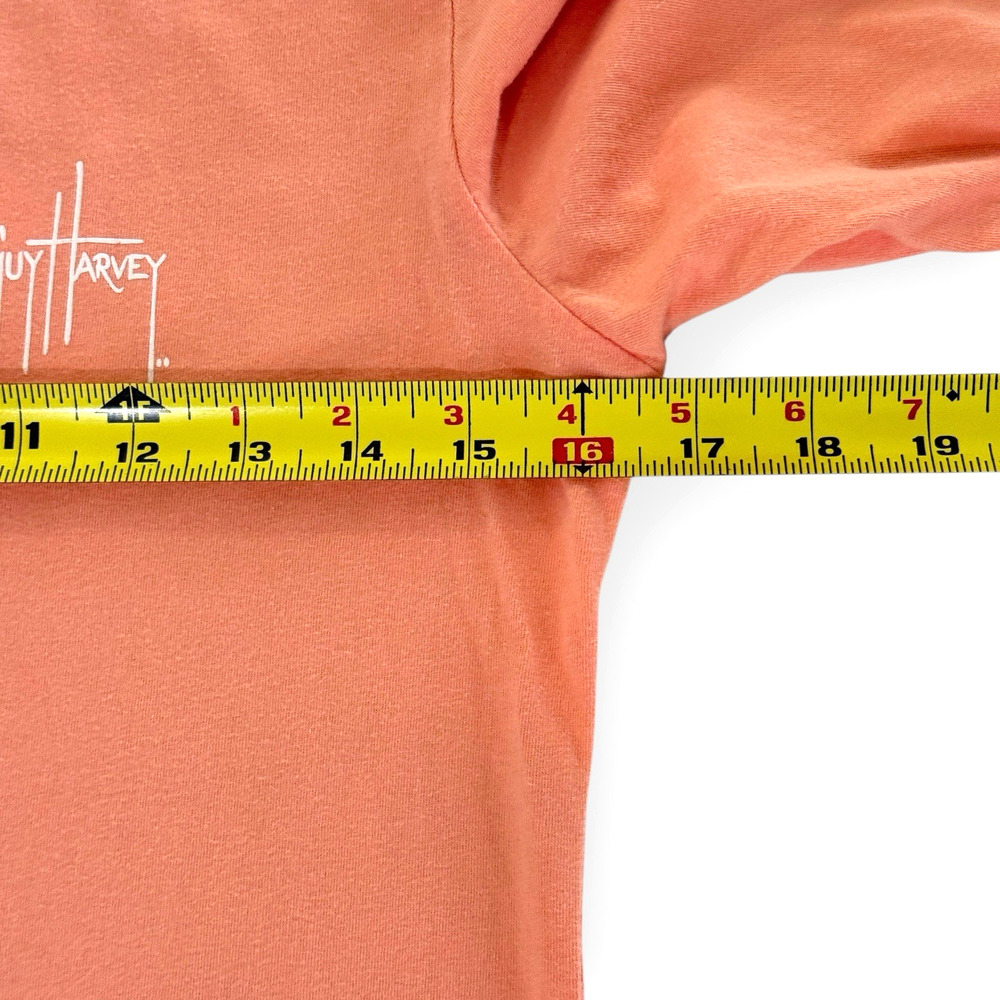 Guy Harvey Long Sleeve T-Shirt Women’s Small Cotton Coral Peach Marlin Fishing - Picture 6 of 7